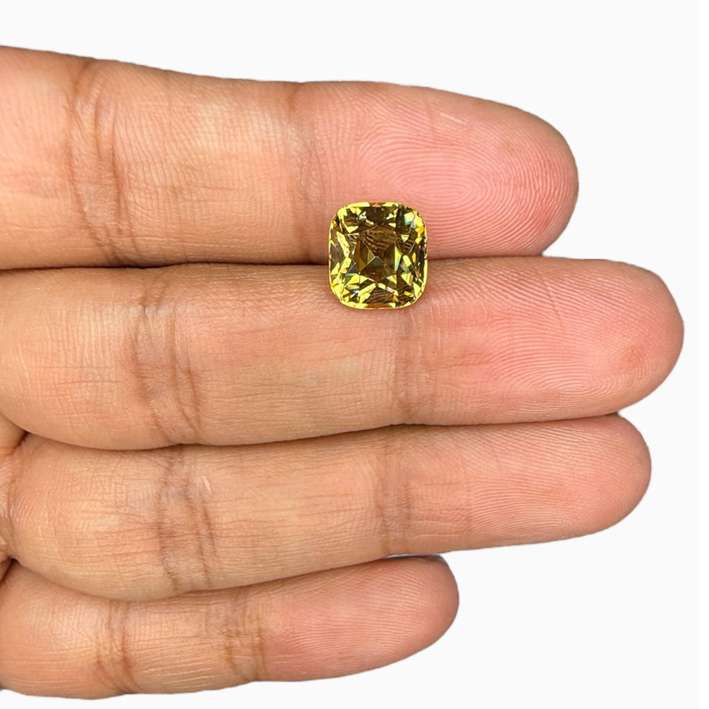 Natural Yellow Zircon Stone 5.50 Carats Cushion Cut
