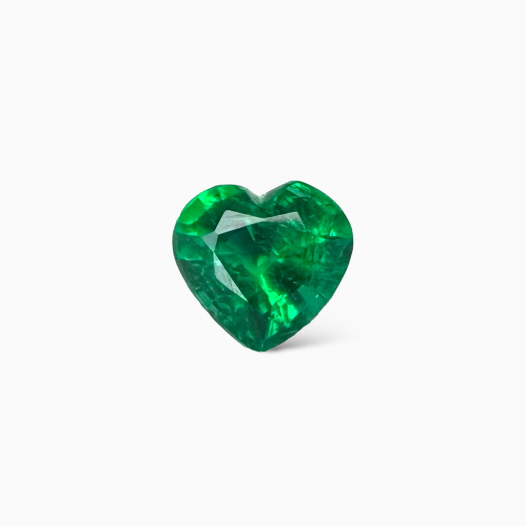 Natural Zambian Emerald Stone 1.05  Carats Heart Shape 6.7x2  mm