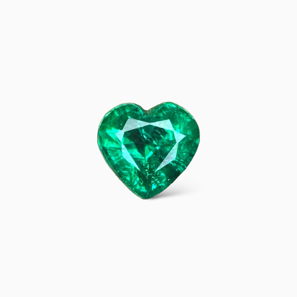 Natural Zambian Emerald Stone 1.05  Carats Heart Shape 6.7x2  mm