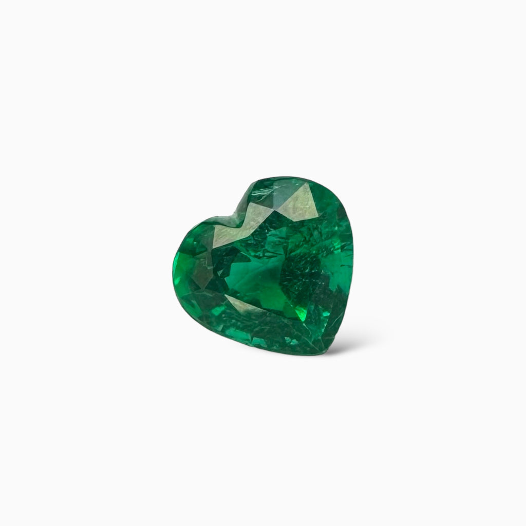 Natural Zambian Emerald Stone 1.05  Carats Heart Shape 6.7x2  mm