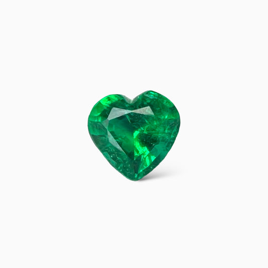 Natural Zambian Emerald Stone 1.05  Carats Heart Shape 6.7x2  mm