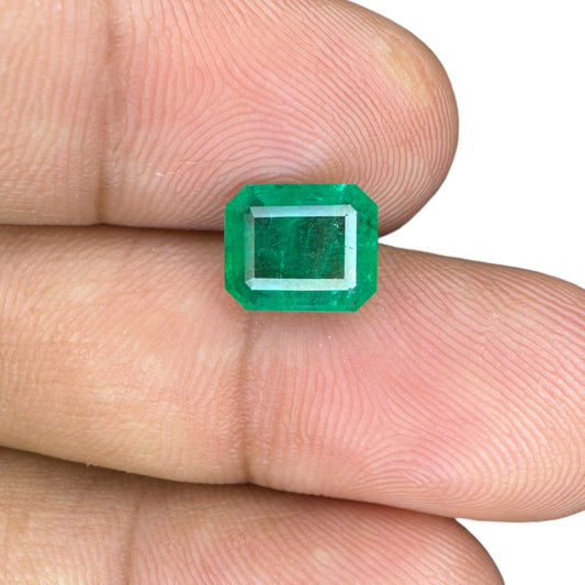 Natural Zambian Emerald Stone 1.92 carats  Emerald Cut  8.5x7mm