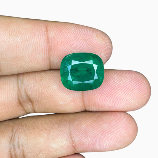 Natural Zambian Emerald Stone 10.39 carats  Cushion Cut 14x12mm