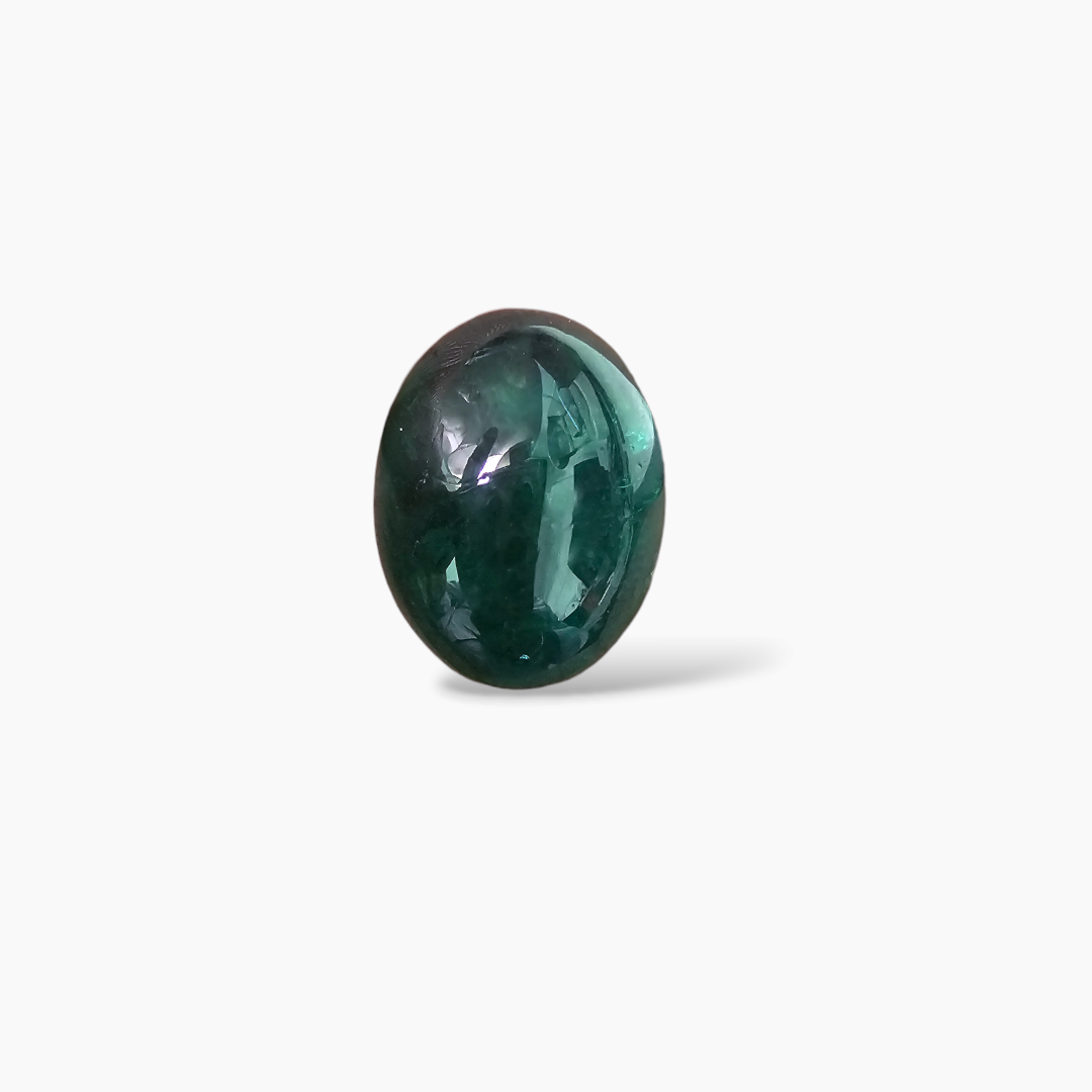 Natural Zambian Emerald Stone 11.50 Carats Oval Cabocon Cut ( 16.2x14.4 mm )