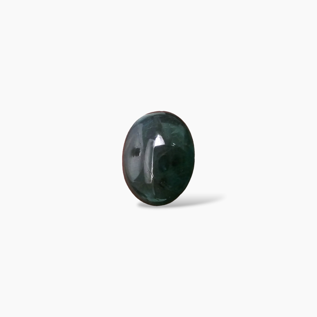 loose Natural Zambian Emerald Stone 11.50 Carats Oval Cabocon Cut ( 16.2x14.4 mm )