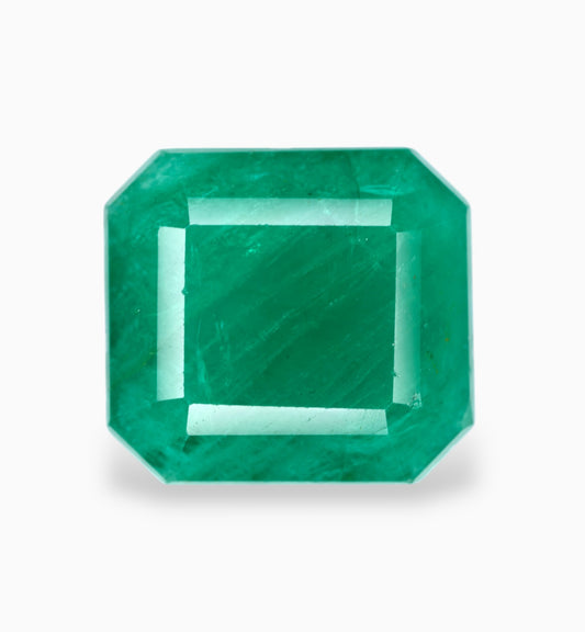 Natural Zambian Emerald Stone 11.81 Carats 13.5x14.6mm