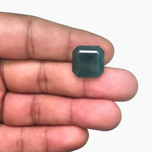 Natural Zambian Emerald Stone 11.82 Carats Emerald Cut ( 14.07x14.02x7.39 mm )