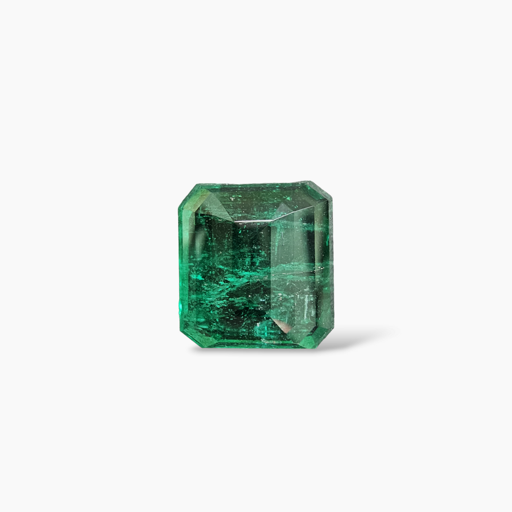 loose Natural Zambian Emerald Stone 13.89  Carats Emerald Cut