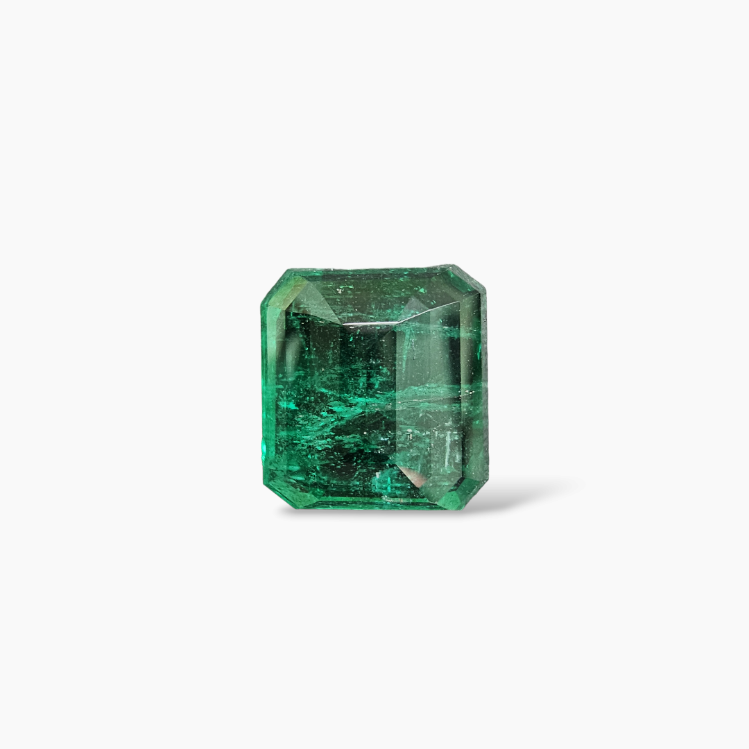 loose Natural Zambian Emerald Stone 13.89  Carats Emerald Cut