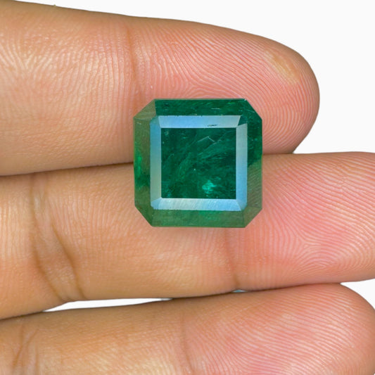 Natural Zambian Emerald Stone  14.89 carat  Emerald Cut  13.5x13.4x9.5 mm