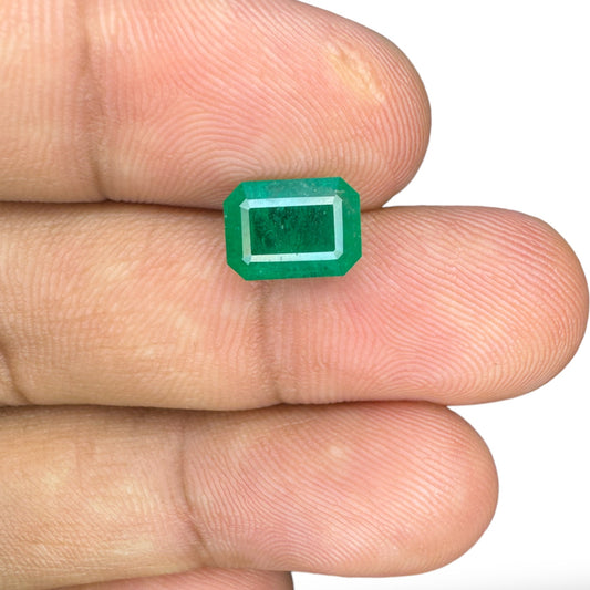 Natural Zambian Emerald Stone  2.02 carat Emerald Cut  9x6.5mm