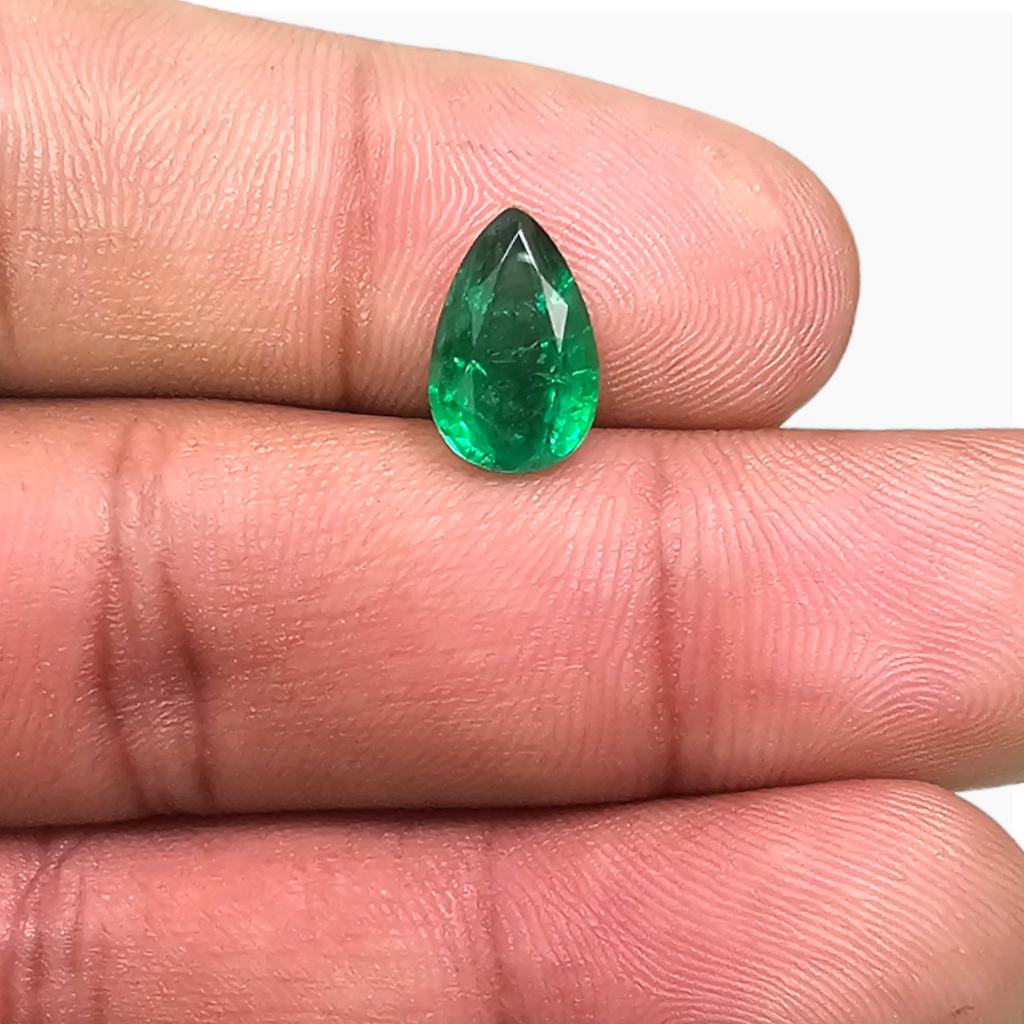 online Natural Zambian Emerald Stone 2.29 Carats Pear Cut (11.2X7.3 mm )