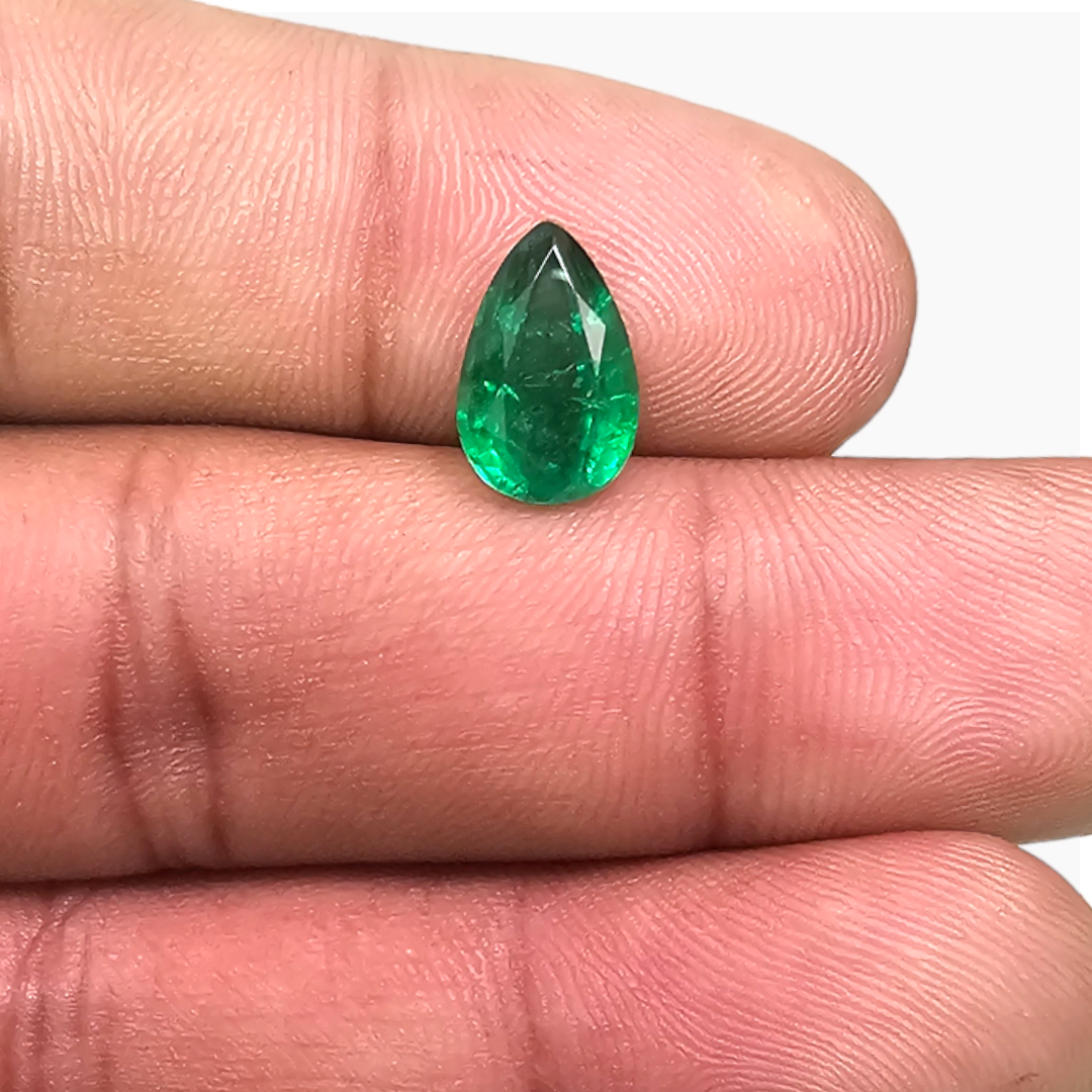 online Natural Zambian Emerald Stone 2.29 Carats Pear Cut (11.2X7.3 mm )