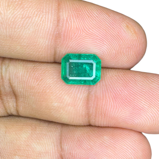 Natural Zambian Emerald Stone  2.2 carat Emerald Cut 9.5x7.5mm