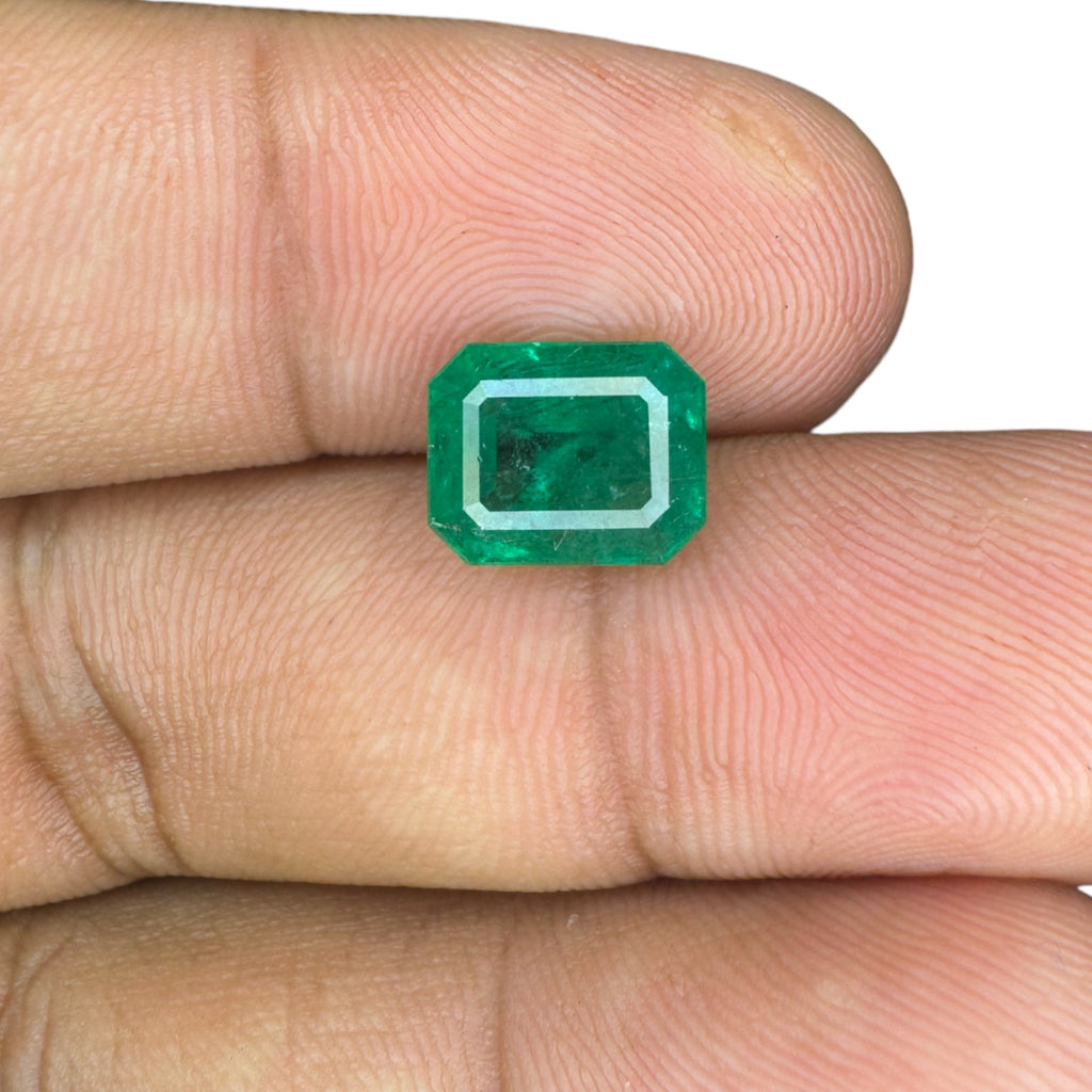 Natural Zambian Emerald Stone  2.68 carats Emerald Cut  9.5x7.6mm