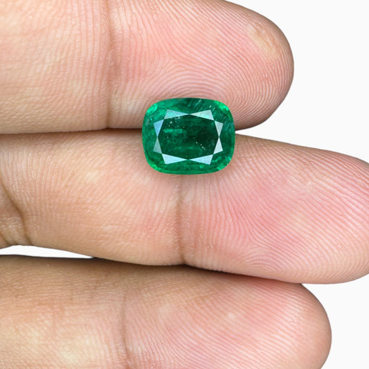 Natural Zambian Emerald Stone 2.72 Carats Cushion Cut 9.5x8mm