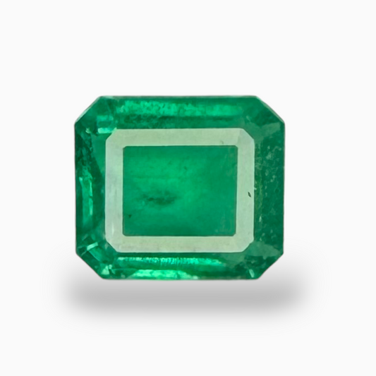 Natural Zambian Emerald Stone 2.90Carats Emerald Cut 8.87 x 7.80 x 4.94 mm Idl Certified