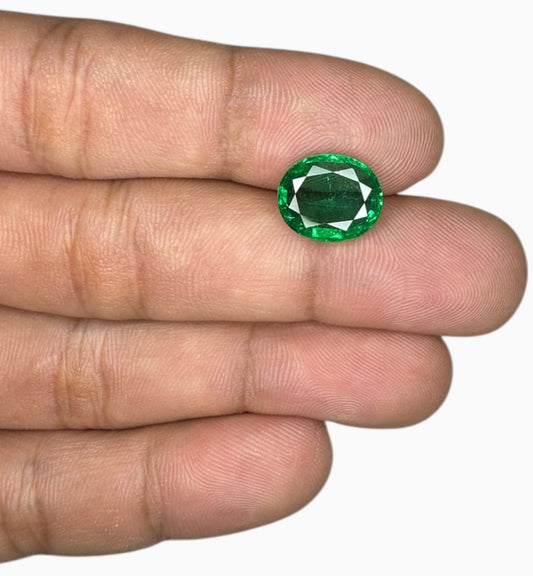 Natural Zambian Emerald Stone 4.07 Carats 12.2x10.1mm