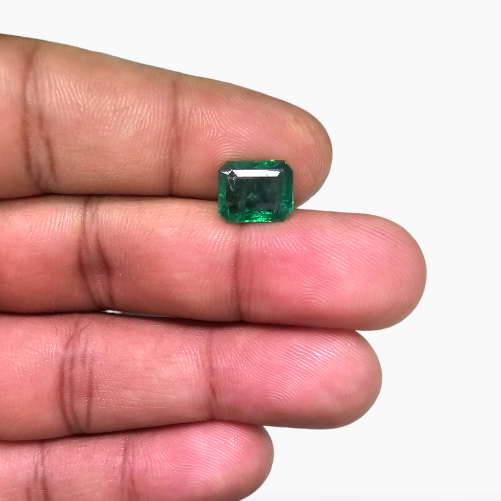 Natural Zambian Emerald Stone 3.08 Carats Emerald Cut