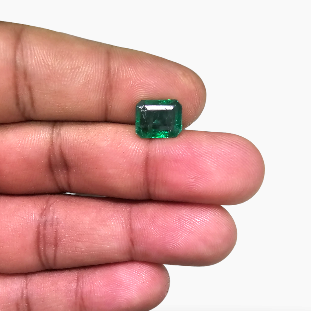 Natural Zambian Emerald Stone 3.08 Carats Emerald Cut