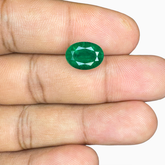 Natural Zambian Emerald Stone 3.39 carat  Oval Cut 11.2x8.2mm