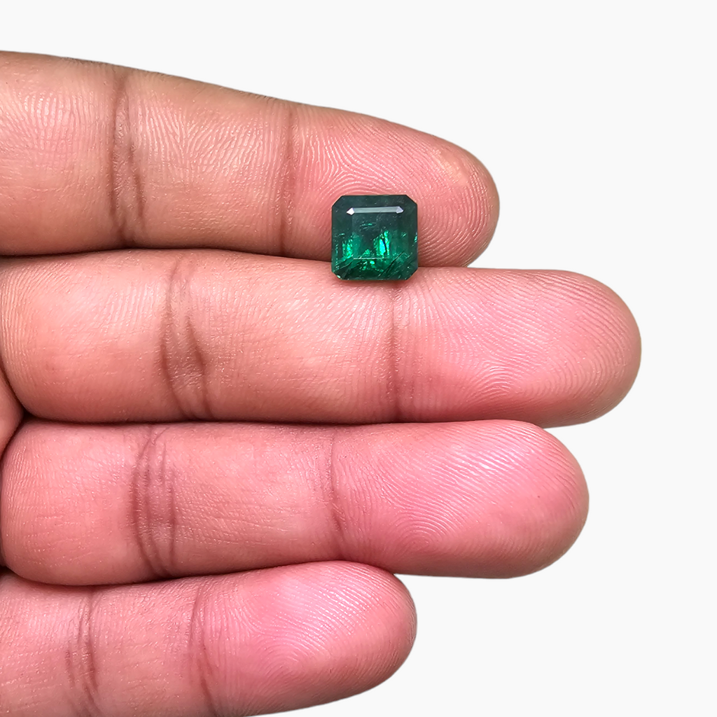 Natural Zambian Emerald Stone 3.66 Carats Asscher Cut