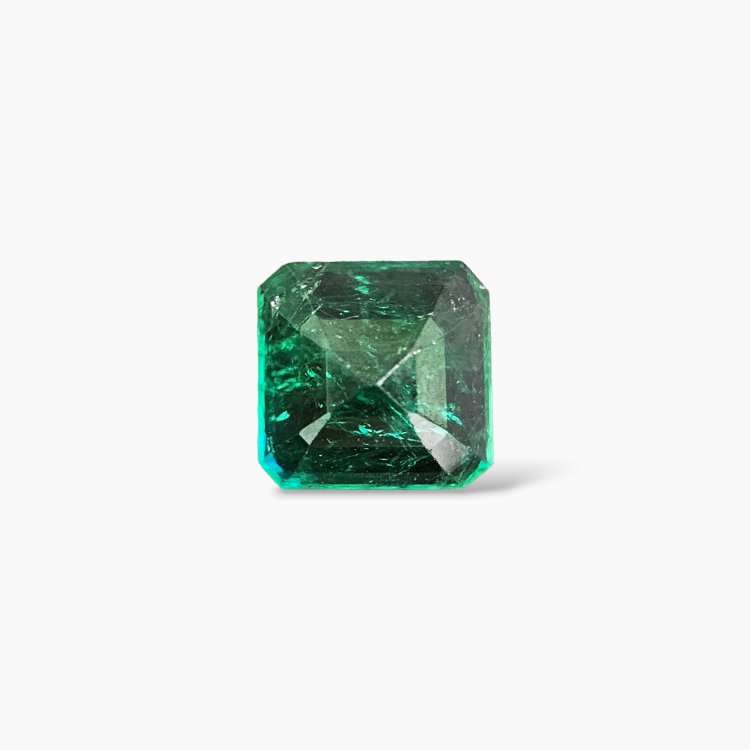 loose Natural Zambian Emerald Stone 3.66 Carats Asscher Cut 