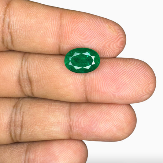 Natural Zambian Emerald Stone 3.72 carats Oval Cut 11.6x8.3mm