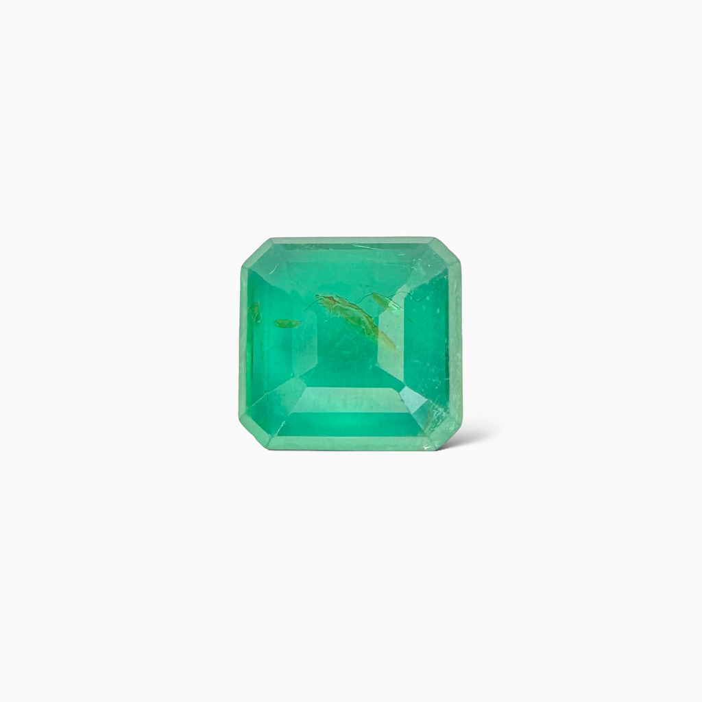 Natural Zambian Emerald Stone  3.7 carats  Emerald Cut 10x9.6mm Aalam