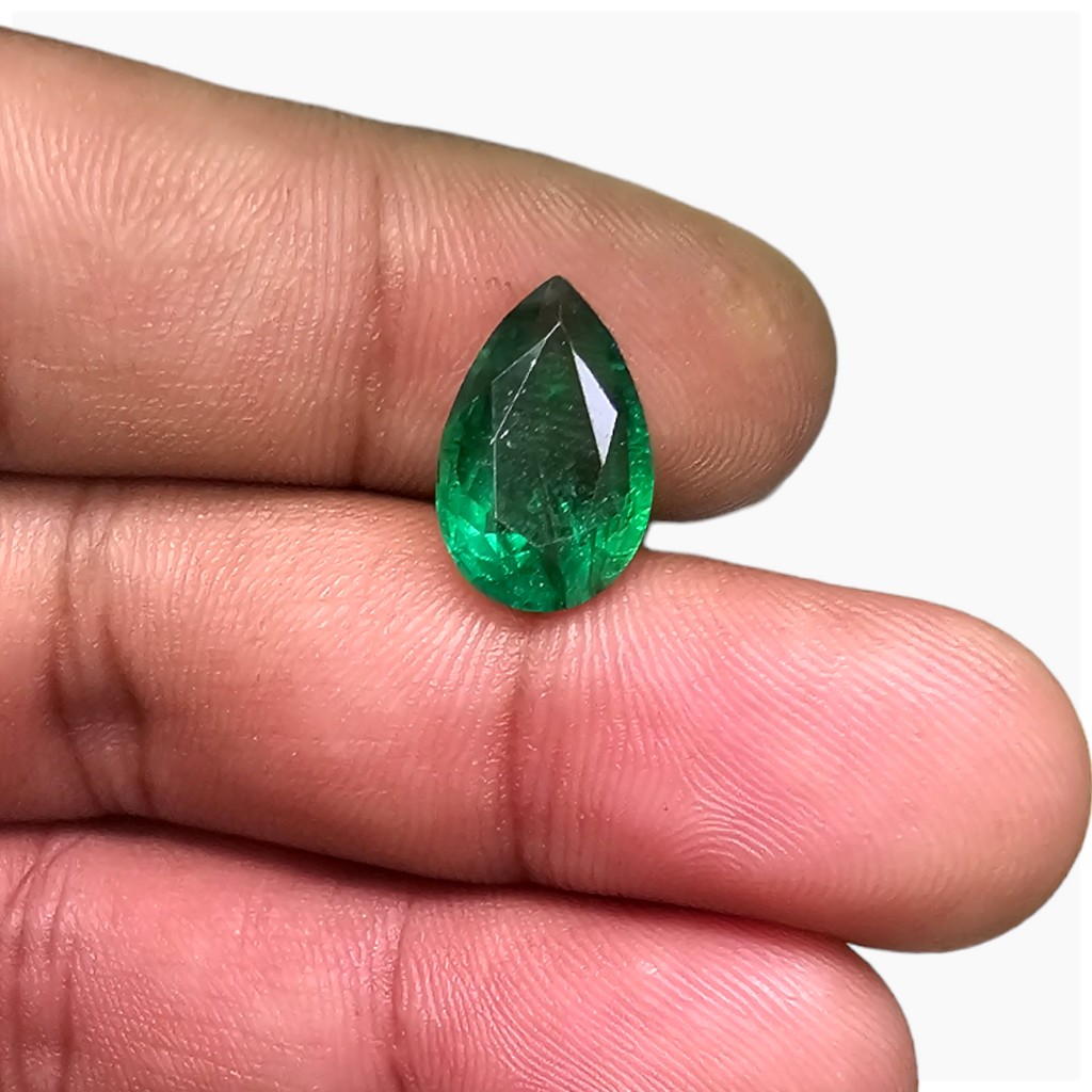 Natural Zambian Emerald Stone 4.26 Carats Pear Cut (14.2x9.5mm)