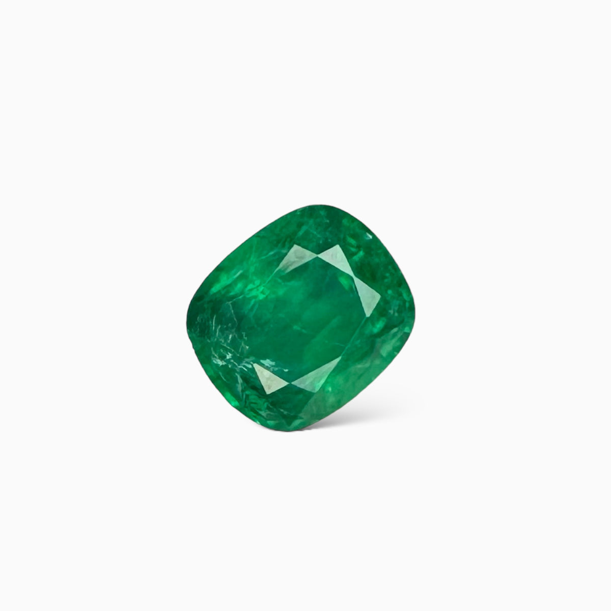 Natural Zambian Emerald Stone 4.31carats  Cushion Cut 11x9.6mm