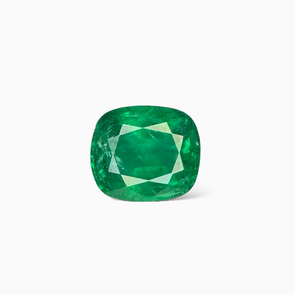 Natural Zambian Emerald Stone 4.31carats  Cushion Cut 11x9.6mm