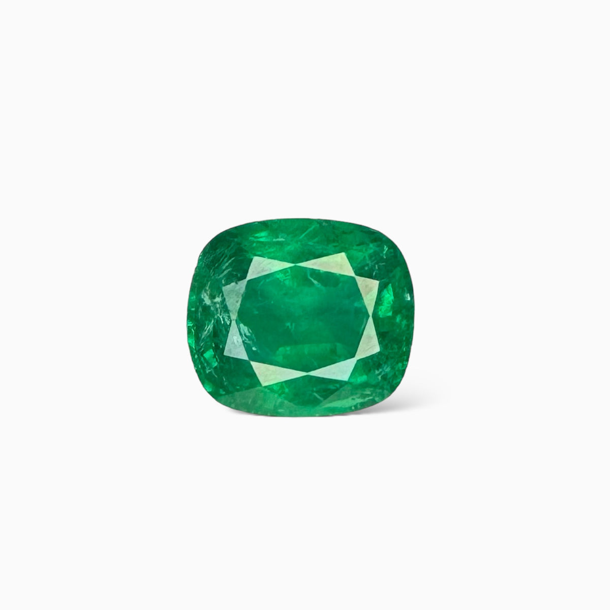 Natural Zambian Emerald Stone 4.31carats  Cushion Cut 11x9.6mm