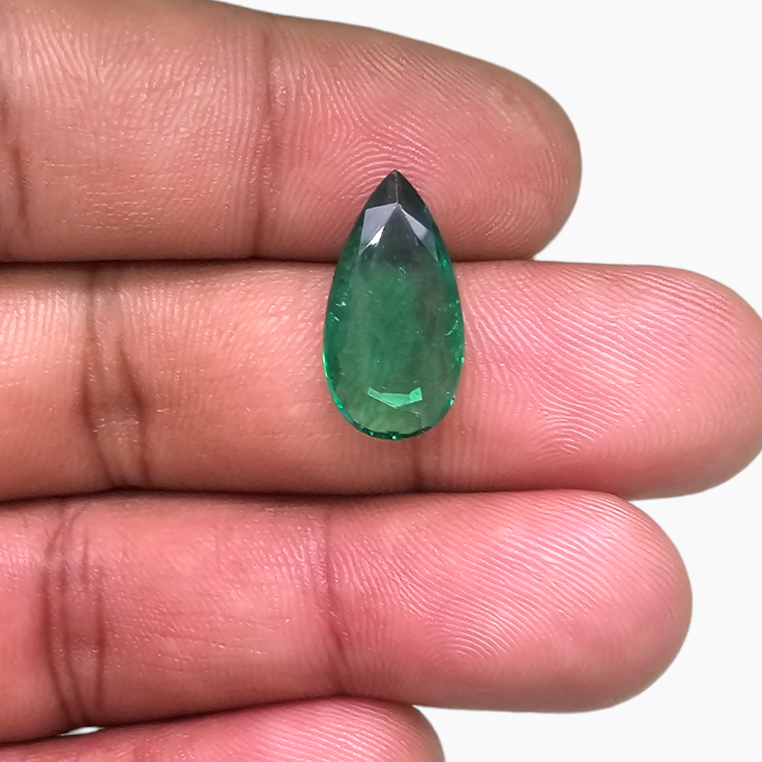 Natural Zambian Emerald Stone 4.32 Carats Pear Cut