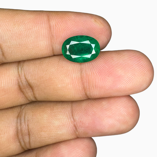 Natural Zambian Emerald Stone 4.41 Carat Oval Cut 11x9mm  12.7x9.1mm