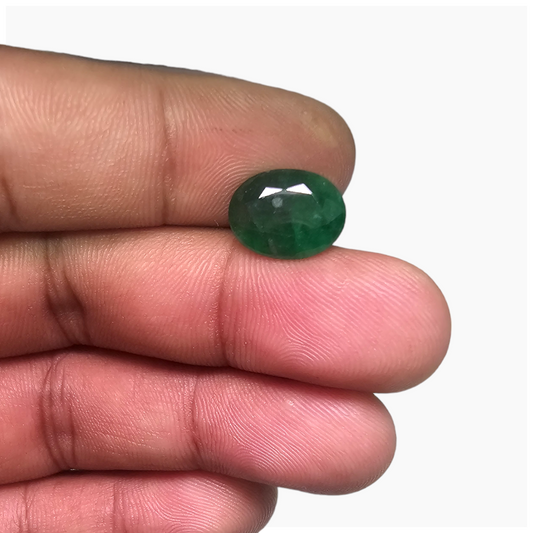 Natural Zambian Emerald Stone 4.45 Carats Oval Cut (12.5x9.5 mm)