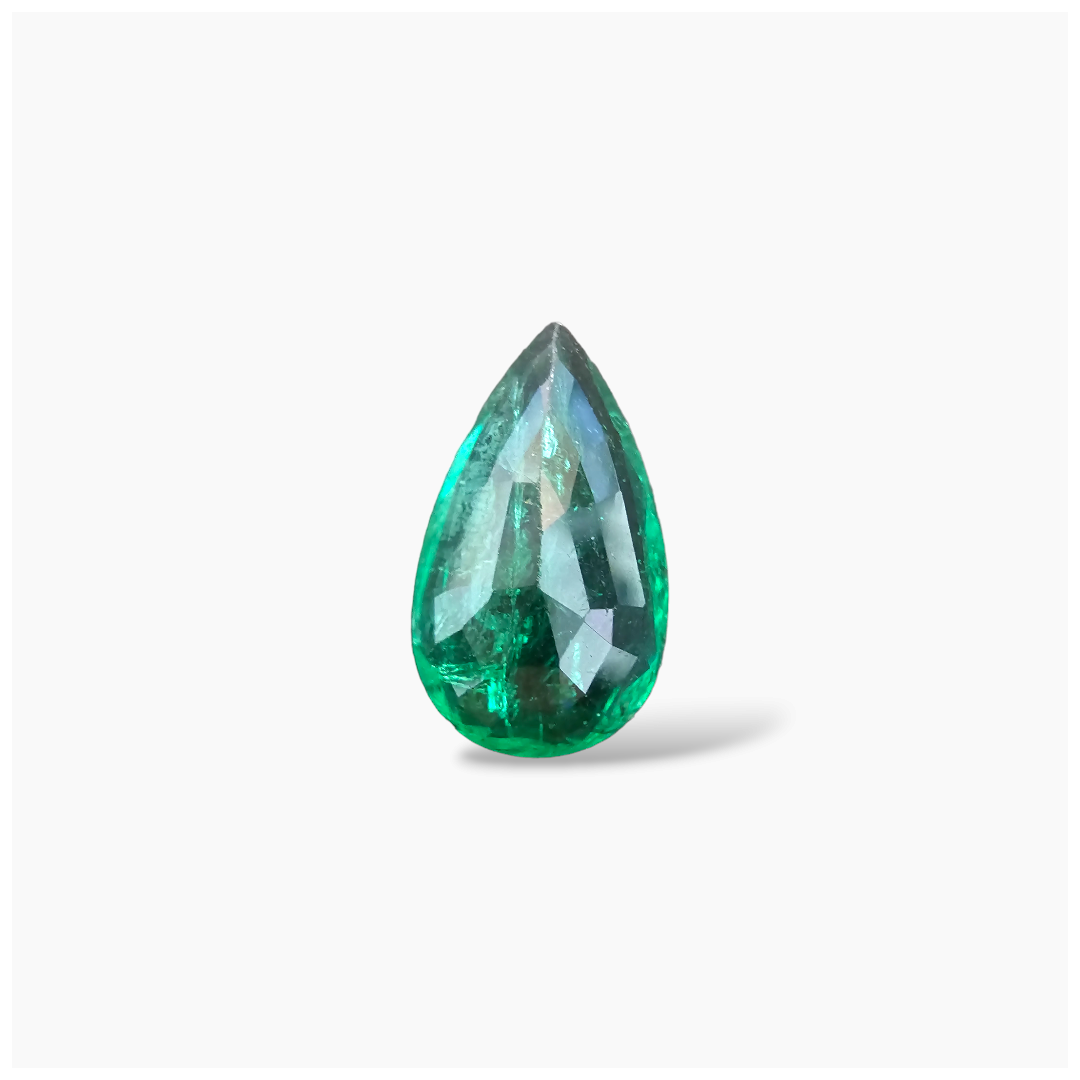 loose Natural Zambian Emerald Stone 4.61 Carats Pear Cut (15x9 mm  ) 