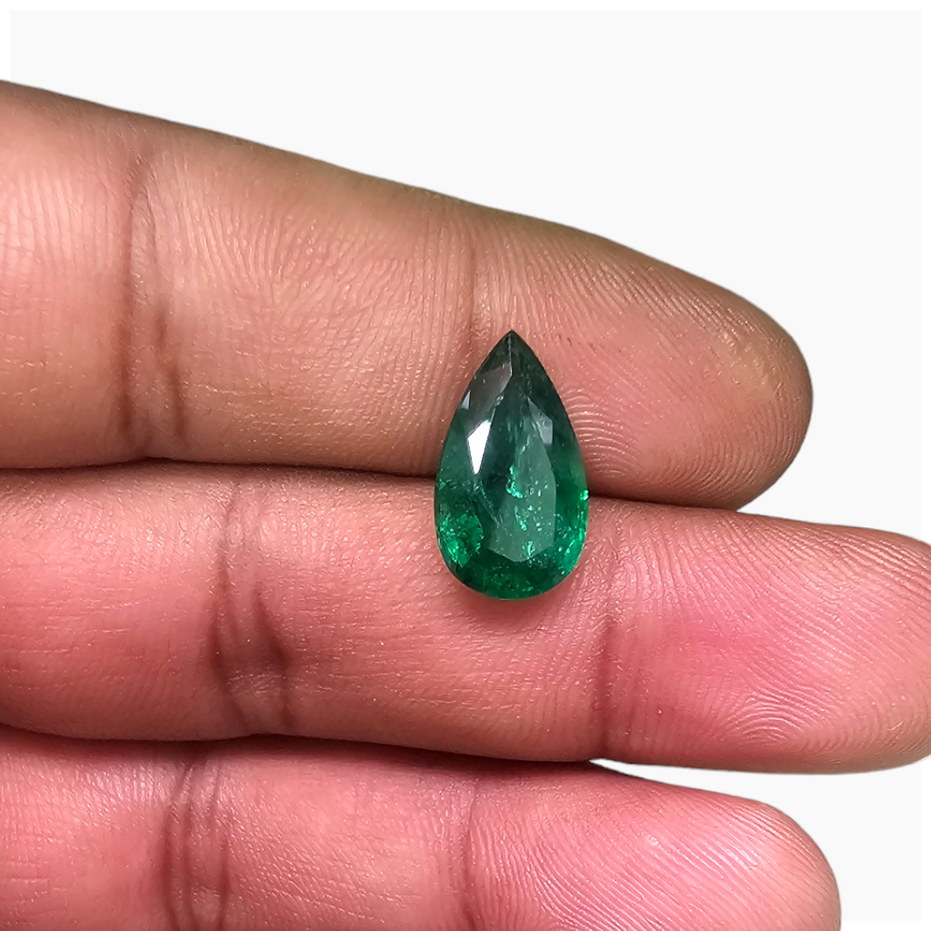 shop Natural Zambian Emerald Stone 4.61 Carats Pear Cut (15x9 mm  )