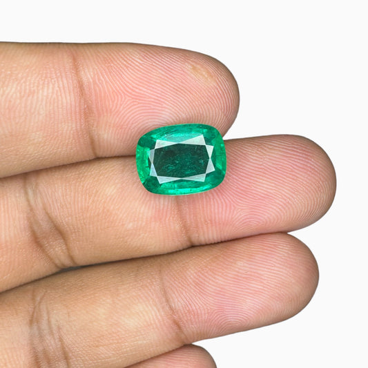 Natural Zambian Emerald Stone 5.13 carats Cusion Cut  12.5x10mm