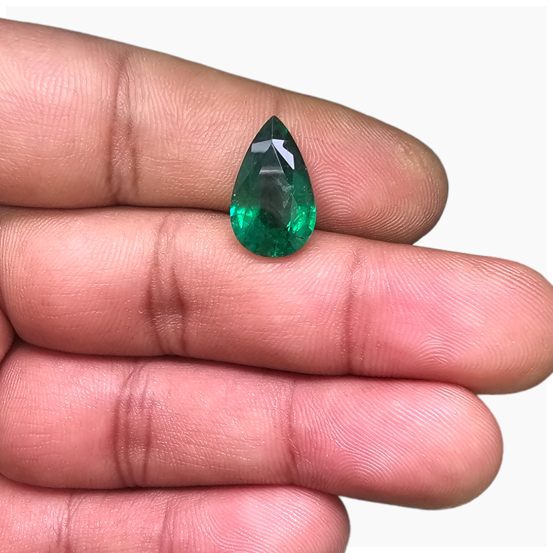 Natural Zambian Emerald Stone 5.60 Carats Pear Cut (15.8x9.8  mm)