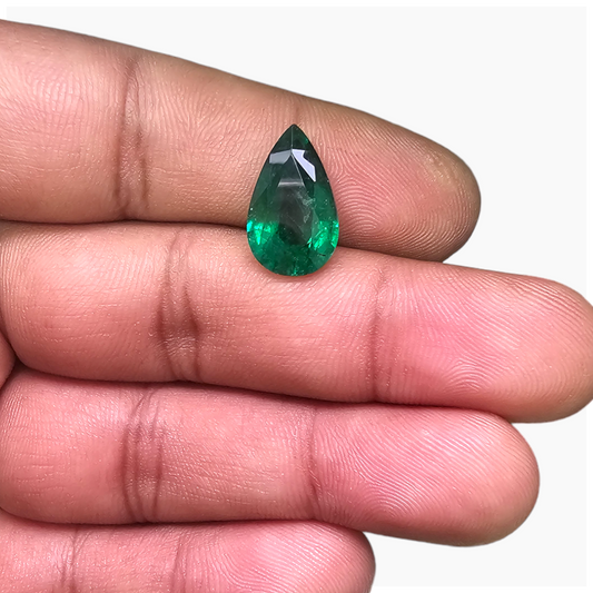 Natural Zambian Emerald Stone 5.60 Carats Pear Cut (15.8x9.8  mm)