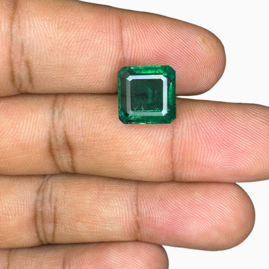 Natural Zambian Emerald Stone  6.12 carat  Emerald Cut  10.4x10.3x6.4mm