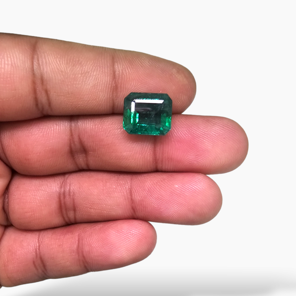Natural Zambian Emerald Stone 6.58 Carats Emerald Cut