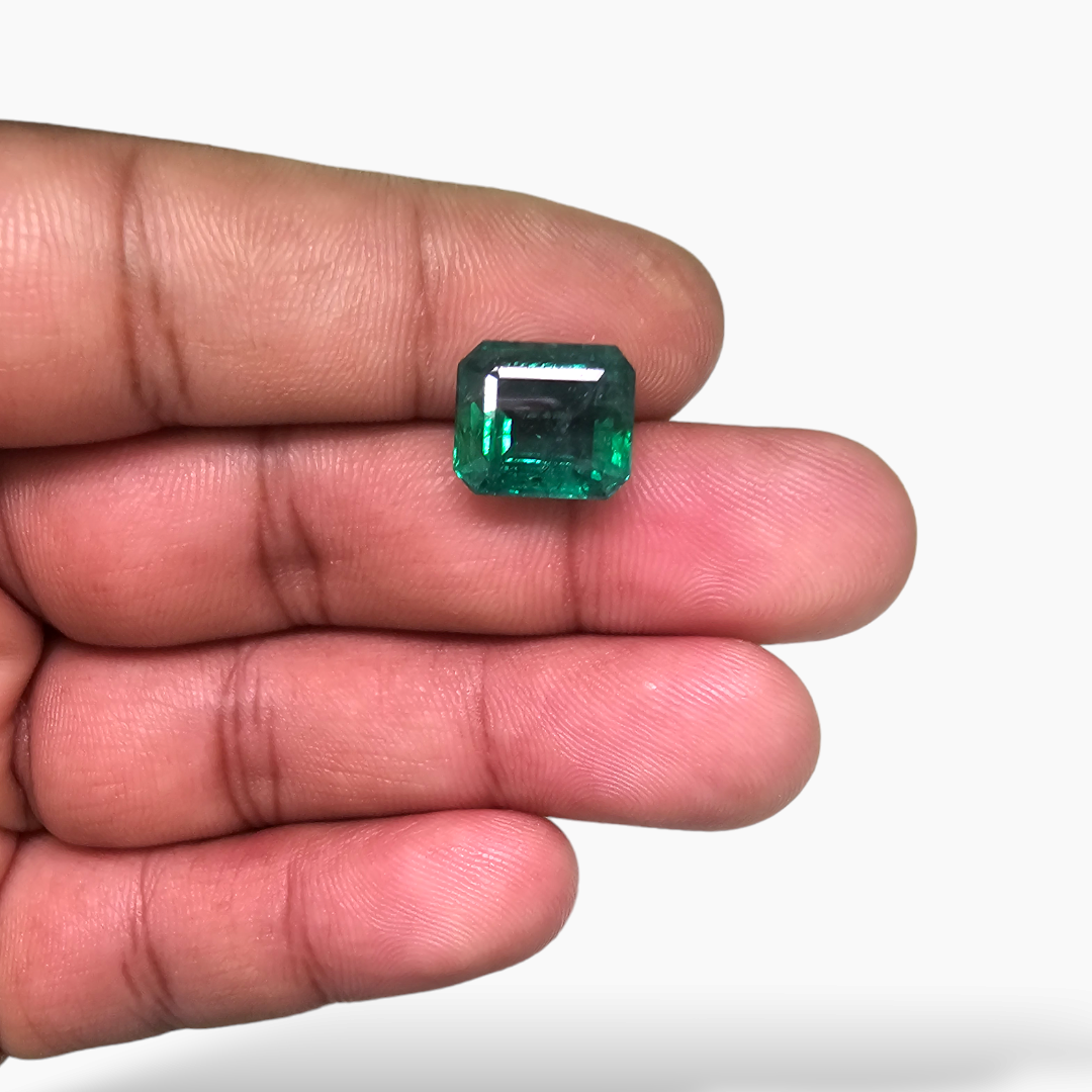 Natural Zambian Emerald Stone 6.58 Carats Emerald Cut