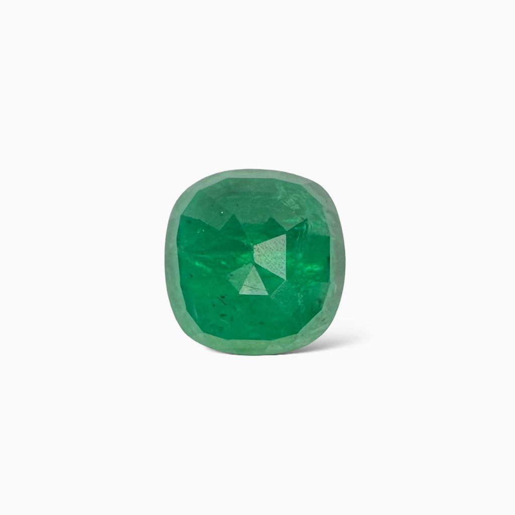 Natural Zambian Emerald Stone 6.62 Carat Cusion Cut 11.6x11.3mm
