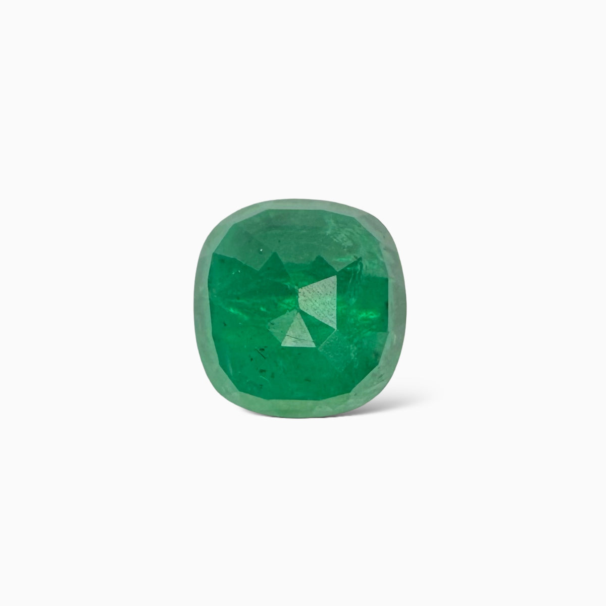 Natural Zambian Emerald Stone 6.62 Carat Cusion Cut 11.6x11.3mm
