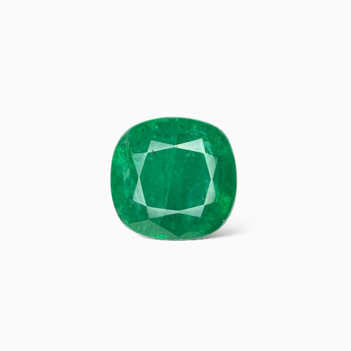 Natural Zambian Emerald Stone 6.62 Carat Cusion Cut 11.6x11.3mm