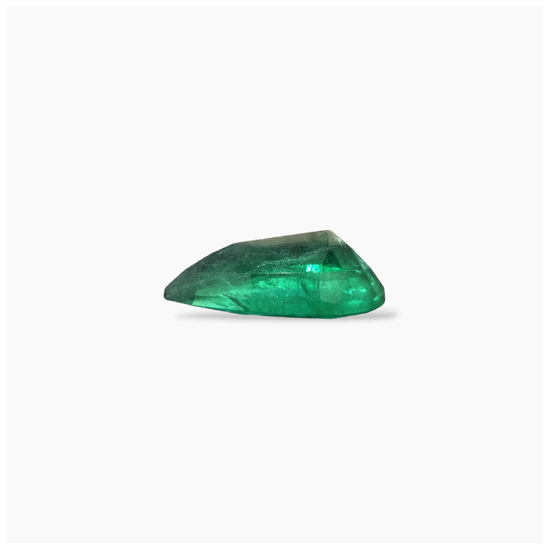 loose Natural Zambian Emerald Stone 7.12 Carats Pear Cut (19x10.6 mm )