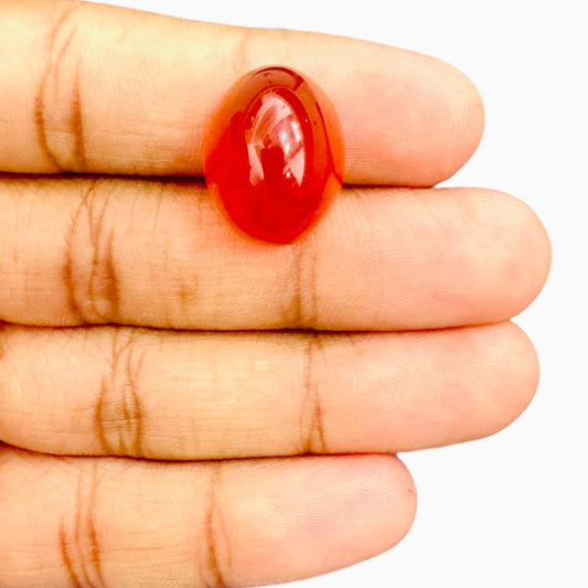 Natural Yemeni Red Aqeeq Oval Cabochon 23.50 Carats 19X15mm (Aqeeq Stone)