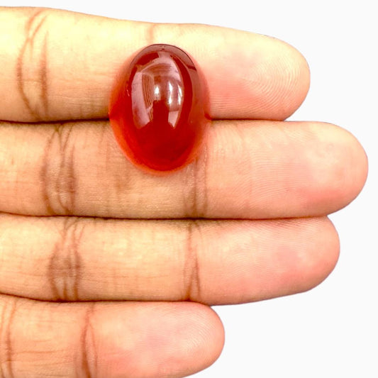 Natural Red Liver Yemeni Aqeeq Oval Cabochon 32.45 Carats 21.30X16.60mm (Agate Stone)